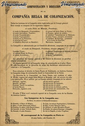 Administración y dirección de la Compañía Belga de Colonización. 