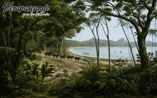 Camino por la ruta del Mico al lago de Izabal.