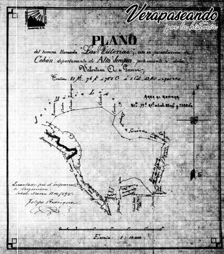 Plano de Finca Las Victorias Cobán.Propiedad de Humberto Garcia1902