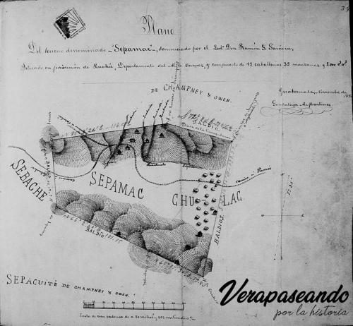 Terreno denominado: Sepamac, propiedad de Ramon G. Saravia.
1895